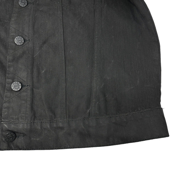 Marc‎ Moto A Rebel Division Andrew Marc Black Denim Cole Jean Jacket Size Large - Picture 6 of 11